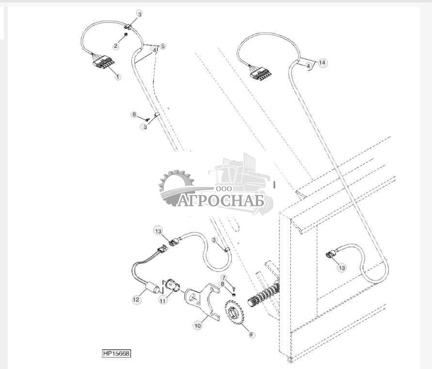 Датчик скорости вала улитки наклонной камеры 